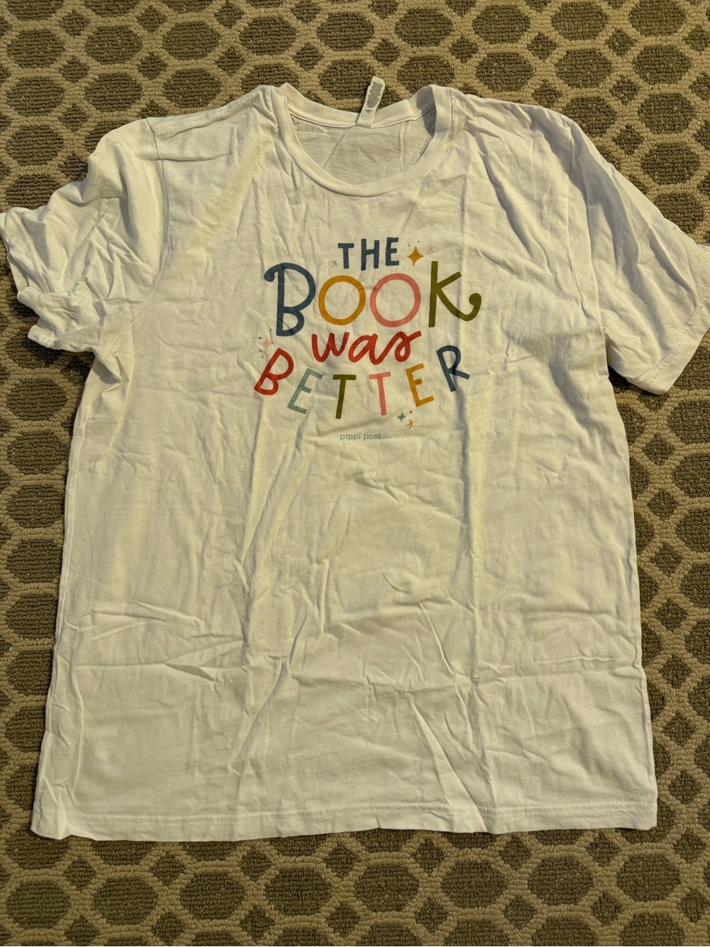 Pippi Post “The Book Was Better" White Graphic Tee - Picture 2 of 3
